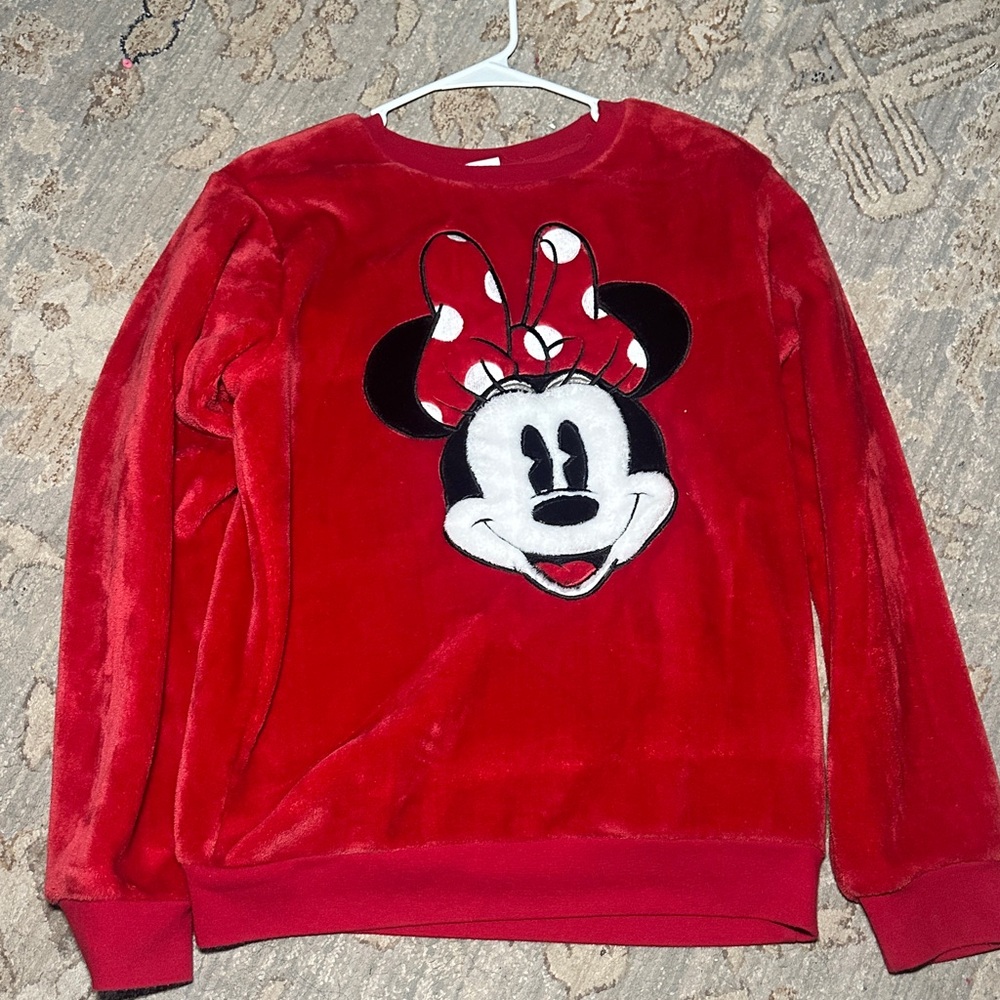 Red Minnie Mouse Crew Neck Sweater